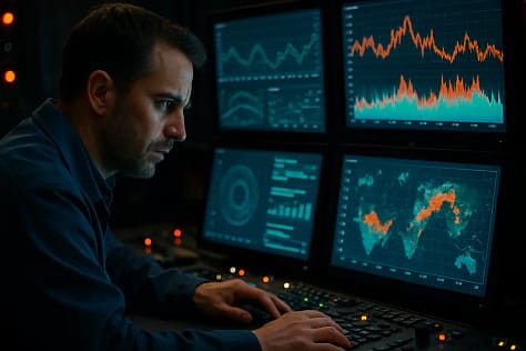 Engineer reviewing Water Systems Cyberattack risk on an operations dashboard