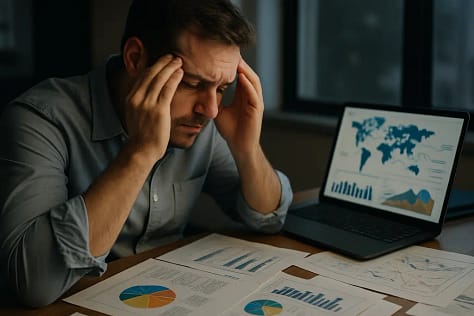 Supply Chain Reporting Gaps shown through layered supplier maps and risk markers