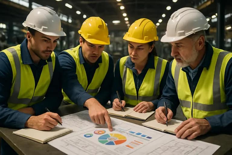 Plant leaders testing continuity steps with quality and maintenance staff